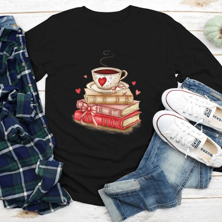 Love Book Coffee Heart Coquette Bow Valentines Day Youth Long Sleeve Tee Love Book Coffee Heart Coquette Bow Valentines Day Youth Long Sleeve Tee