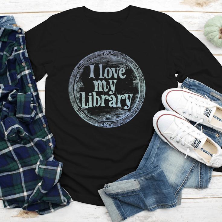 I Love My Library Medallion For Book Lover Reader Librarian Youth Long Sleeve Tee