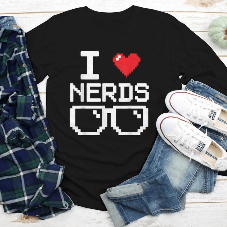 I Love Nerds I Heart Nerds For Science Book Knowledge Geeks Youth Long Sleeve Tee