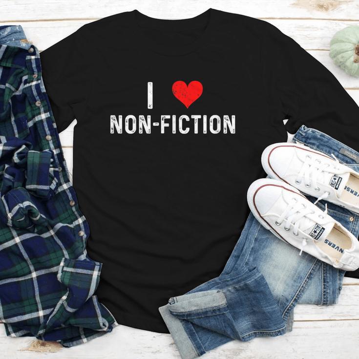 I Love Non Fiction Heart Books Reading Writing Writer Read Youth Long Sleeve Tee