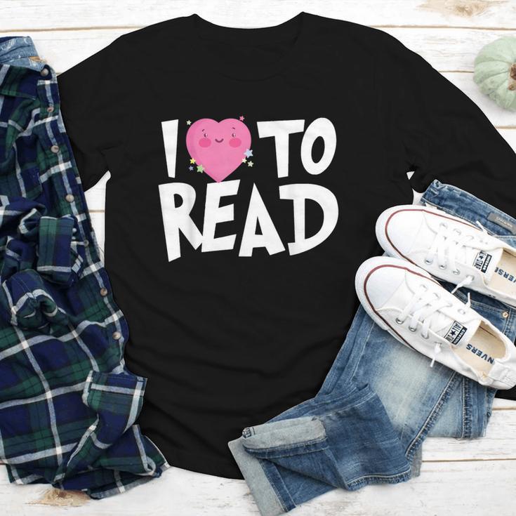 I LOVE TO READ Reading Books Bookworm Library Day Novelty Youth Long Sleeve Tee