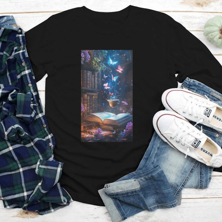 Magic Books Butterflies Fantasy Nature Tea Enchanting Youth Long Sleeve Tee