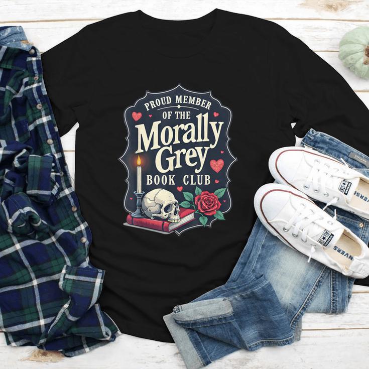 Morally Grey Merch Dark Romance Romantasy Smutty Book Lover Youth Long Sleeve Tee