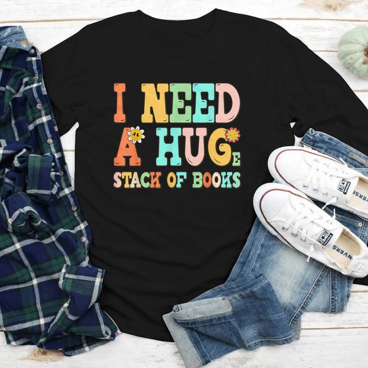 I Need A Huge Stack Of Books Reading Bookworm Joke Youth Long Sleeve Tee