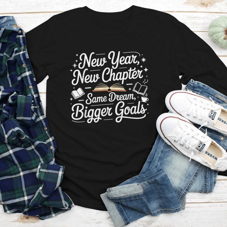 New Year New Chapter Same Dream Bigger Goals 2026 Book Lover Youth Long Sleeve Tee New Year New Chapter Same Dream Bigger Goals 2026 Book Lover Youth Long Sleeve Tee