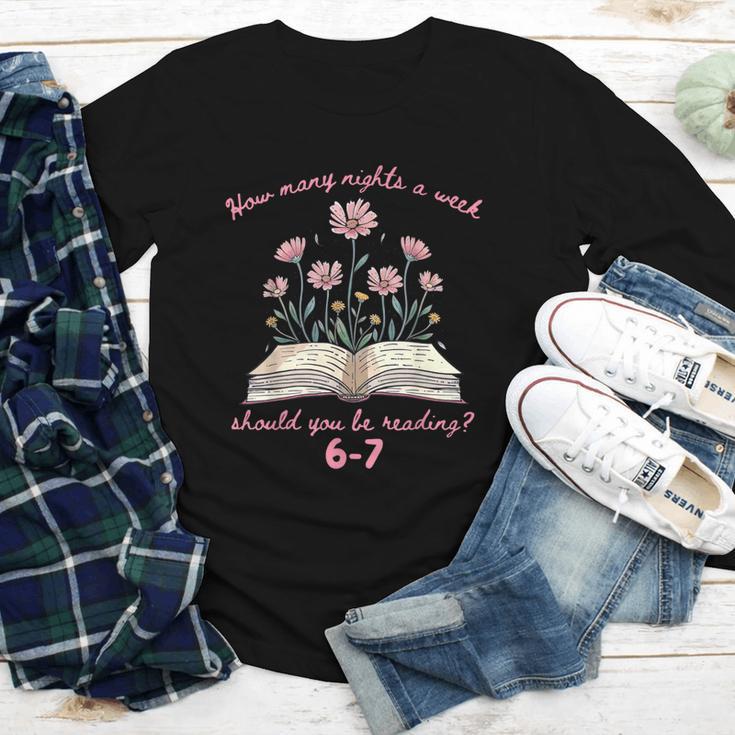 How Many Nights Reading 67 Meme Floral Book Lover Teacher Youth Long Sleeve Tee How Many Nights Reading 67 Meme Floral Book Lover Teacher Youth Long Sleeve Tee