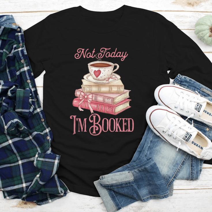 Not Today I'm Booked Book Lover Book Stack Coquette Bow Youth Long Sleeve Tee