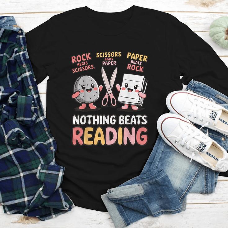 Nothing Goes Beyond Reading Rock Paper Scissors Book Youth Long Sleeve Tee Nothing Goes Beyond Reading Rock Paper Scissors Book Youth Long Sleeve Tee