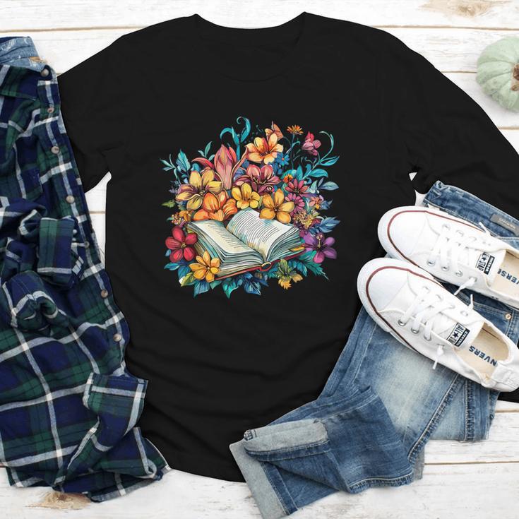 Open Book With Colorful Floral Reading Magic Youth Long Sleeve Tee