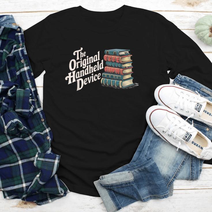 The Original Handheld Device Book Fair Book Lover Youth Long Sleeve Tee The Original Handheld Device Book Fair Book Lover Youth Long Sleeve Tee