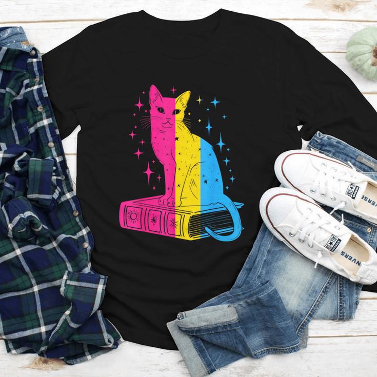 Pansexual Pride Celestial Cat Sitting Book LGBTQ Pan Colors Men Women Youth Long Sleeve Tee Pansexual Pride Celestial Cat Sitting Book LGBTQ Pan Colors Men Women Youth Long Sleeve Tee