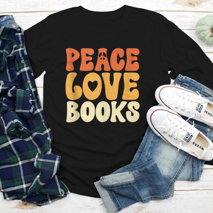 Peace Love Books Men Women Youth Long Sleeve Tee