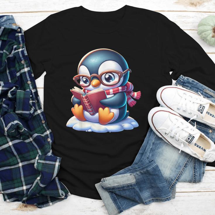 Penguin Reading a Book Animal Youth Long Sleeve Tee