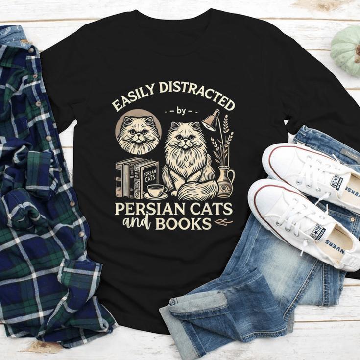 Persian Cat Persian Cats Persian Cats And Books For Men Women Kids Youth Long Sleeve Tee