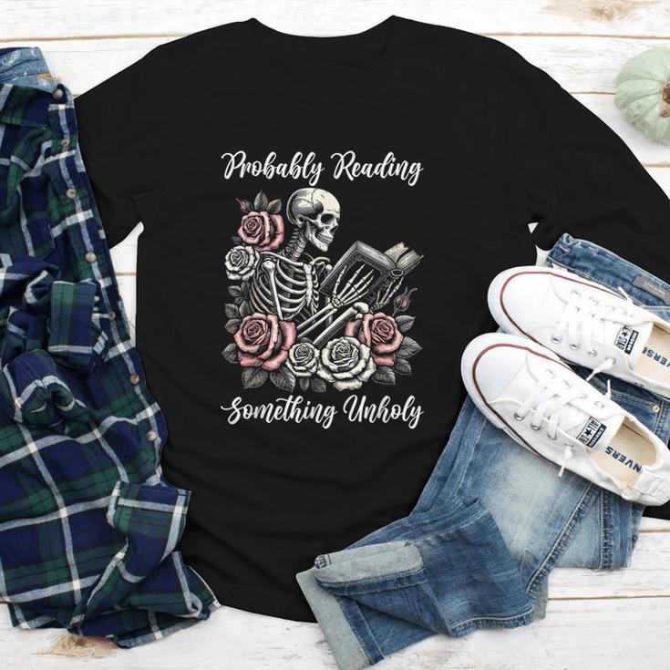 Probably Reading Something Unholy Book Lovers Youth Long Sleeve Tee