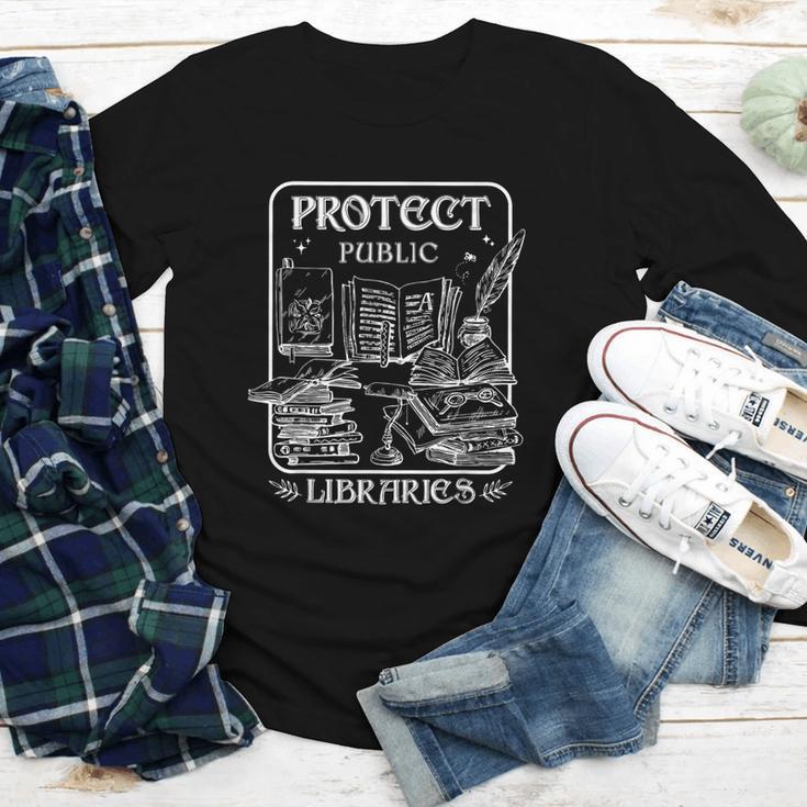 Protect Public Libraries Support Local Librarian Book Lover Youth Long Sleeve Tee
