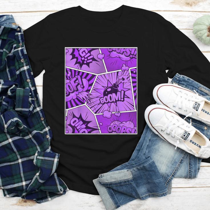 Purple Comic Book Purple Color Graphic Youth Long Sleeve Tee