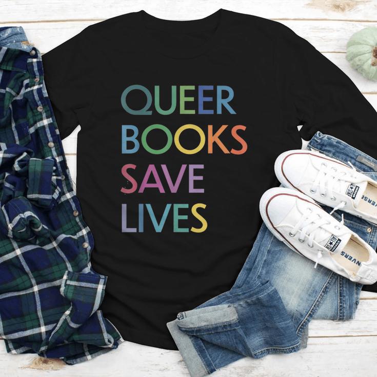 Queer Books Save Lives Read Banned Books LGBTQIA Books Youth Long Sleeve Tee
