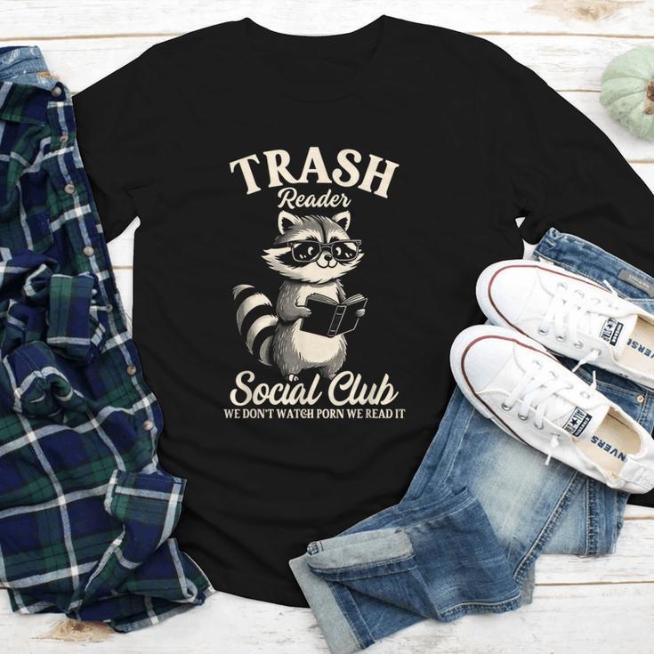 Raccoon Bookworm Readers Library Smut Reader Spicy Book Romance Rash Reader Social Club Youth Long Sleeve Tee