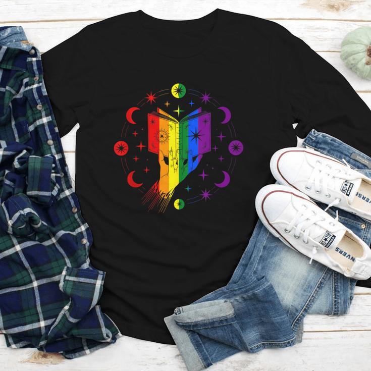 Rainbow Book With Stars And Moon Phases Gay Pride LGBT Youth Long Sleeve Tee