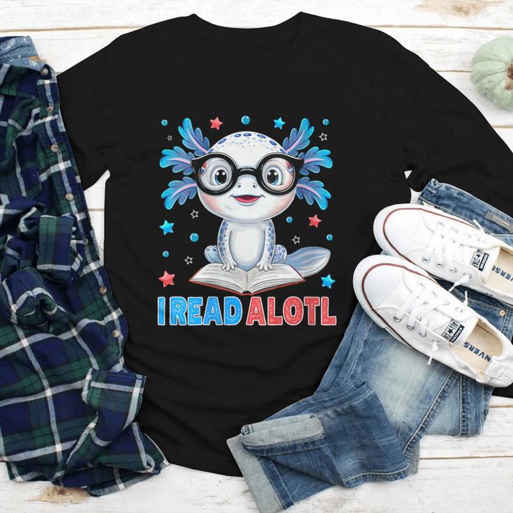 I Read Alotl Cute Axolotl Reading Book Lover Youth Long Sleeve Tee