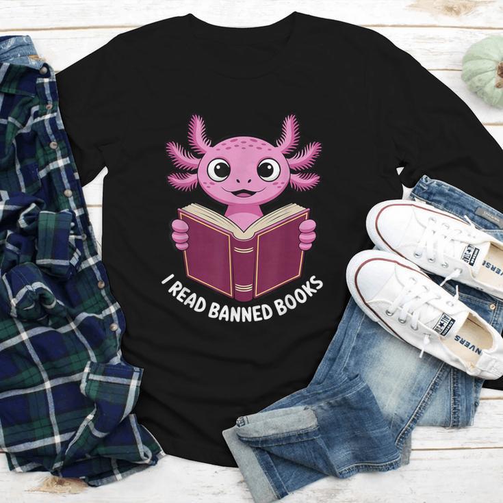 I Read Banned Books Axolotl Reading Youth Long Sleeve Tee
