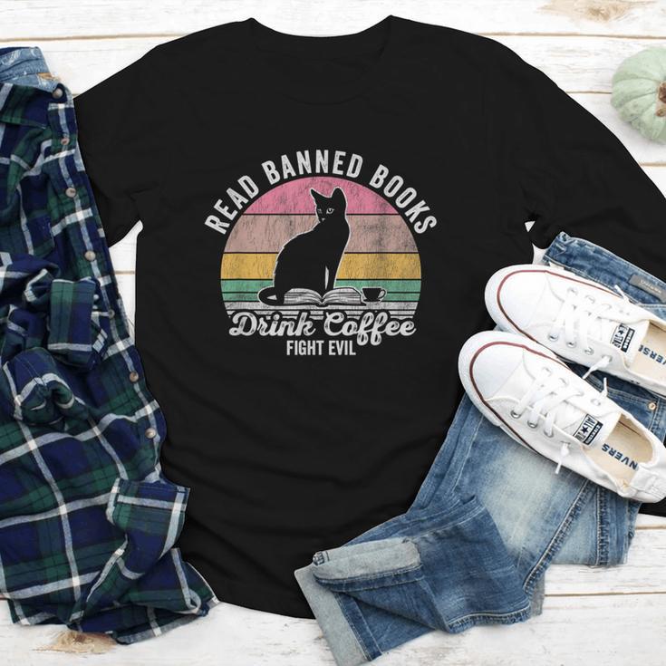 Read Banned Books Drink Coffee Fight Evil Youth Long Sleeve Tee Read Banned Books Drink Coffee Fight Evil Youth Long Sleeve Tee