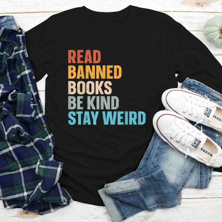 Read Banned Books Be Kind Stay Weird Youth Long Sleeve Tee