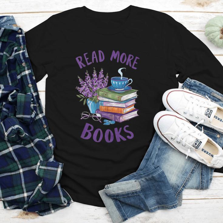 Read More Books Floral Book Reader Art Reading Lover Quote Youth Long Sleeve Tee