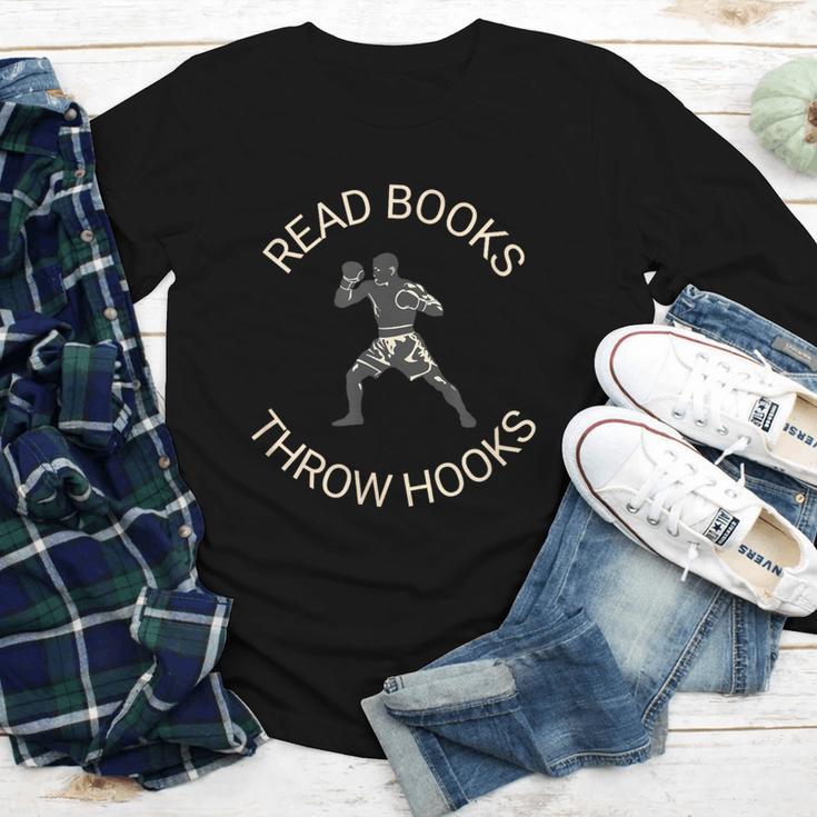 Read Books Throw Hooks Boxing Literacy Shirt Youth Long Sleeve Tee
