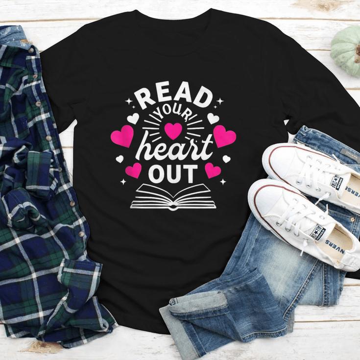 Read Your Heart Out Cute Teacher Women Book Lovers Youth Long Sleeve Tee