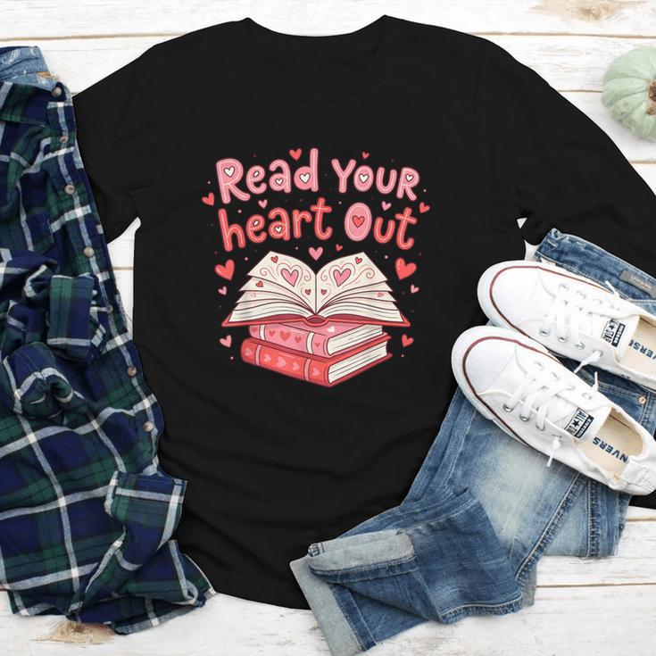 Read Your Heart Out Teacher Valentines Day Book Lover Youth Long Sleeve Tee Read Your Heart Out Teacher Valentines Day Book Lover Youth Long Sleeve Tee