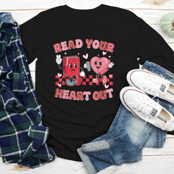 Read Your Heart Out Valentine Teacher Book Lover Youth Long Sleeve Tee