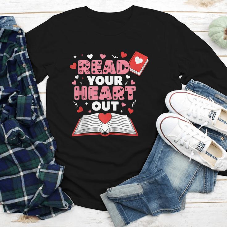 Read Your Heart Out Valentines Day Reading Book Kids Teacher Youth Long Sleeve Tee