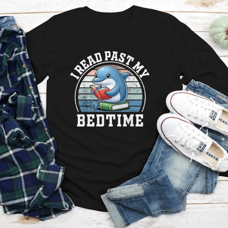 I Read Past My Bedtime Reading Dolphin Book Lover Youth Long Sleeve Tee I Read Past My Bedtime Reading Dolphin Book Lover Youth Long Sleeve Tee