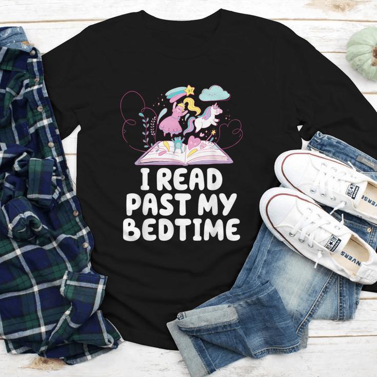 I Read Past My Bedtime Reading Unicorn Book Lover Youth Long Sleeve Tee