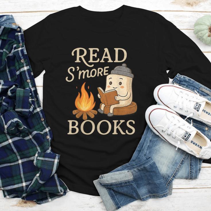 Read S'More Books Campfire Reading Book Lovers Camper Youth Long Sleeve Tee