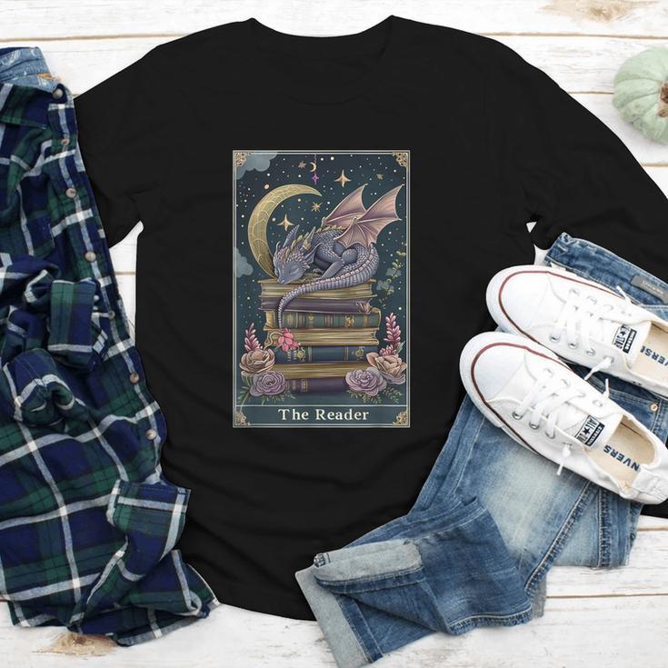 The Reader Tarot Card Book Dragon Romantasy Fantasy Bookish Youth Long Sleeve Tee The Reader Tarot Card Book Dragon Romantasy Fantasy Bookish Youth Long Sleeve Tee