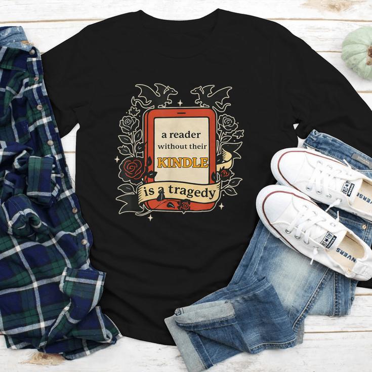 A Reader Without Their Book Is A Tragedy Dragon Rider Quote Youth Long Sleeve Tee