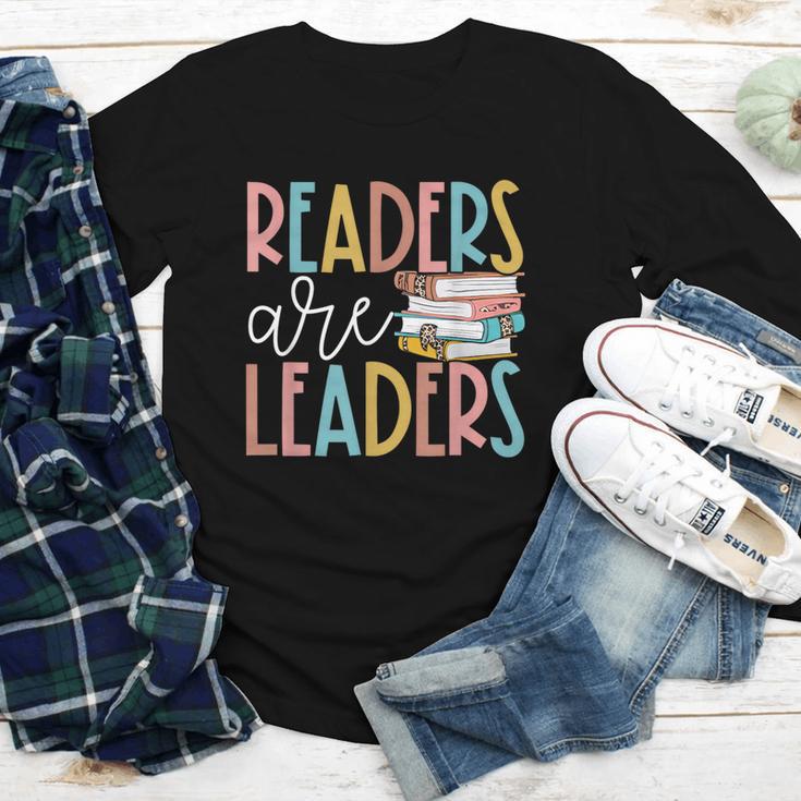 Readers Are Leaders Reading Book Lovers Teacher Women Kids Youth Long Sleeve Tee