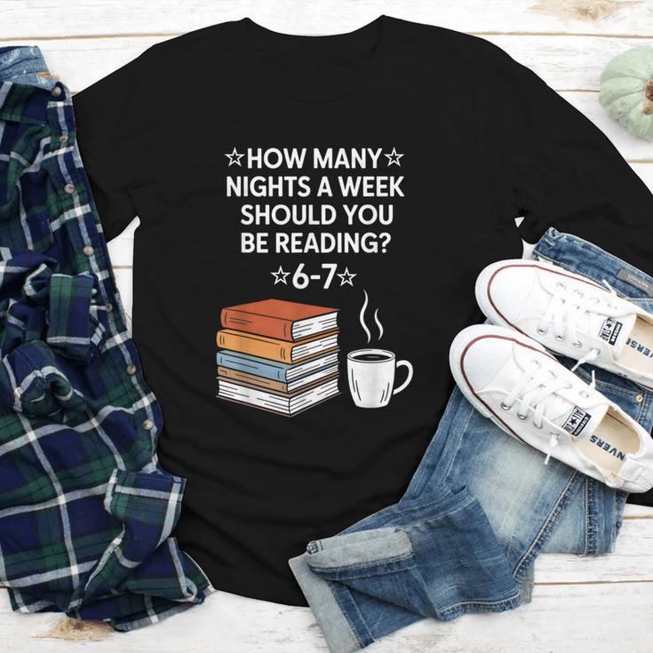 Reading 6-7 Six Seven Meme English Teacher Book Lover Youth Long Sleeve Tee