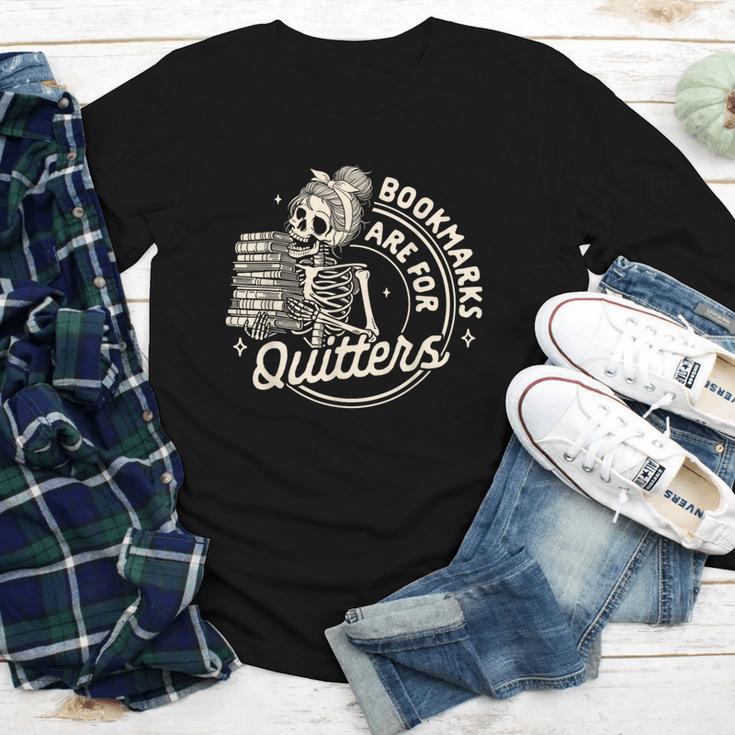 Reading Book Bookish Book Club Bookmarks Are For Quitters Youth Long Sleeve Tee