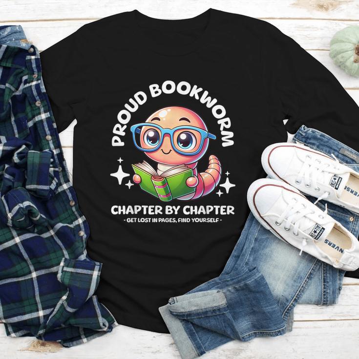 Reading Book Lovers Glasses Cartoon Worm Books Cute Bookworm Youth Long Sleeve Tee