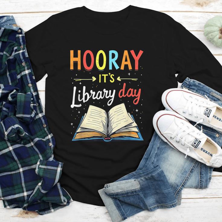 Reading Books Bibliophile Hooray It's Library Day Youth Long Sleeve Tee