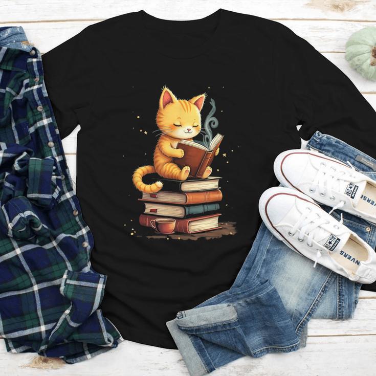 Reading Cat Books Cute Youth Long Sleeve Tee