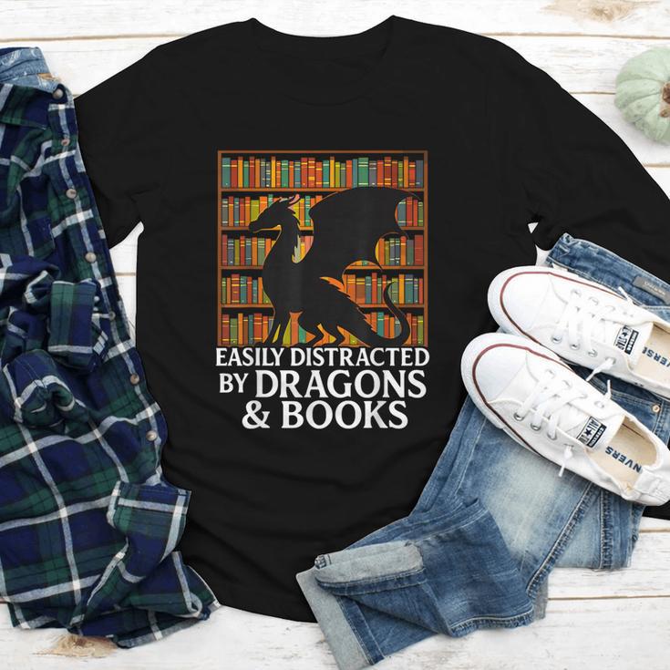 Reading Dragon Easily Distracted By Dragons And Books Youth Long Sleeve Tee Reading Dragon Easily Distracted By Dragons And Books Youth Long Sleeve Tee