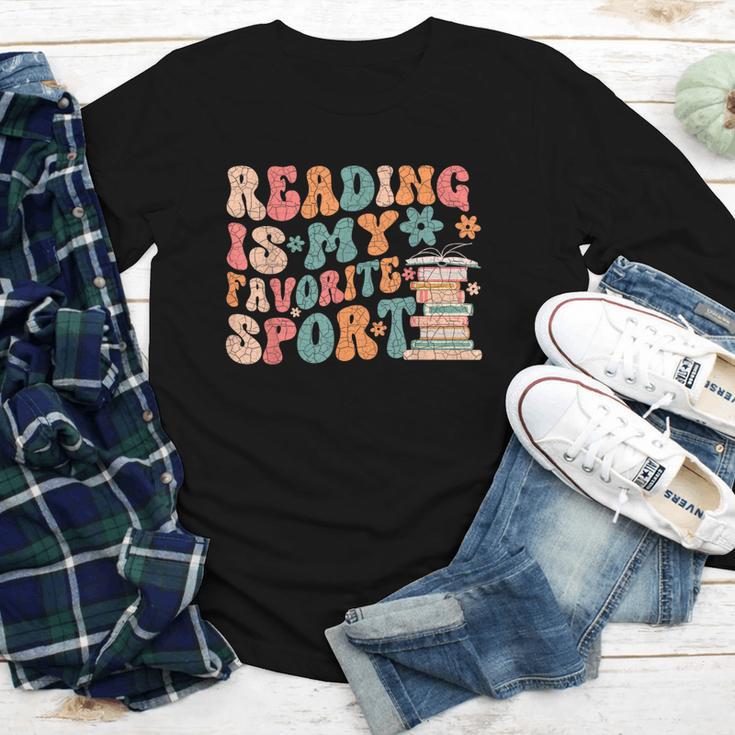 Reading Is My Favorite Sport Retro Groovy Book Lovers Youth Long Sleeve Tee