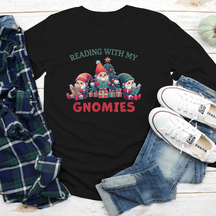 Reading With My Gnomies Reading Book Christmas Youth Long Sleeve Tee