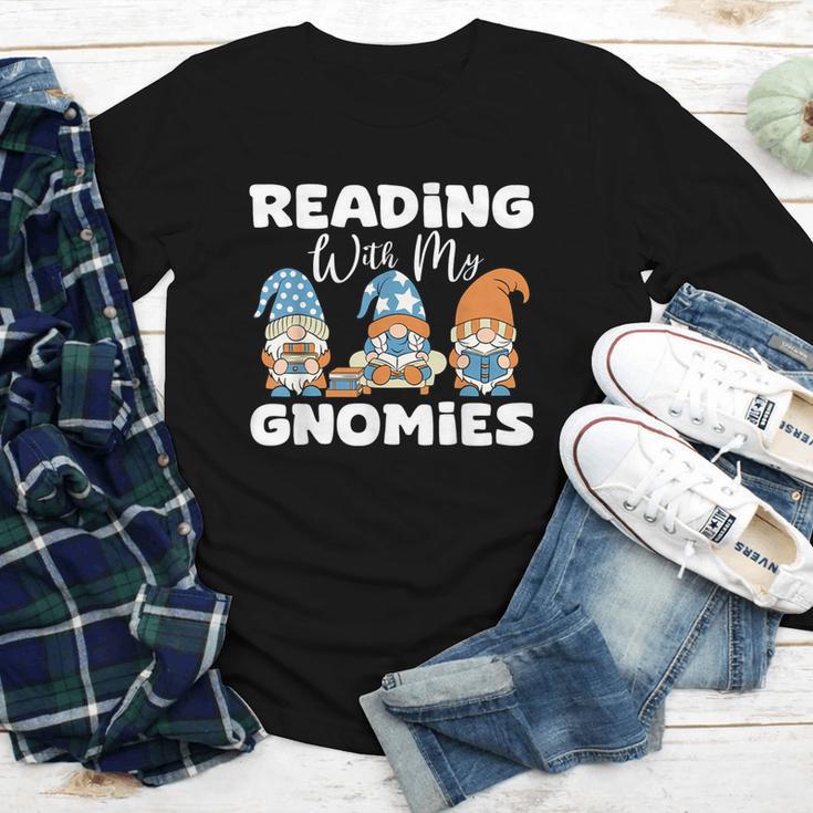 Reading With My Gnomies Gnomes Books Lover Bookworm Youth Long Sleeve Tee
