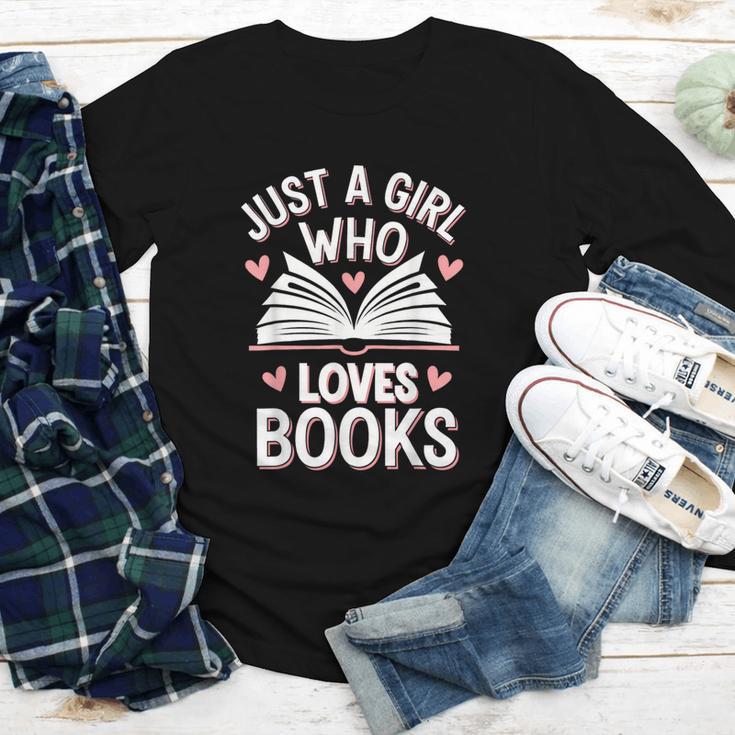 Reading Just A Girl Who Loves Books Youth Long Sleeve Tee
